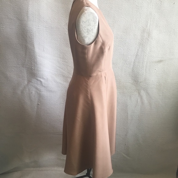 LK Bennett Tan Brown 100% Silk Midi Dress - Picture 2 of 8